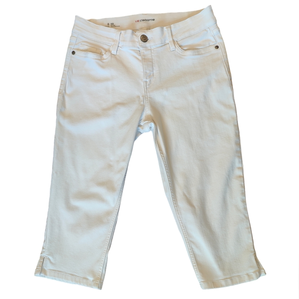 Liz Claiborne White Crop Jeans Mid-rise 'Sara'